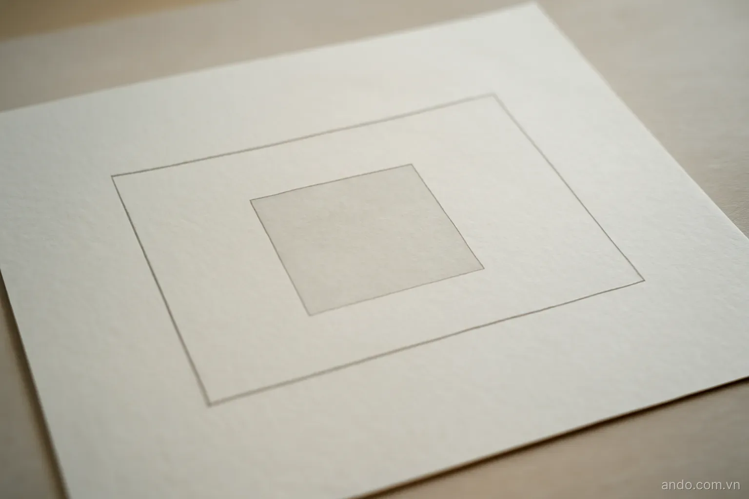 A small rectangle drawn inside a much larger rectangle on plain paper with the inner one lightly shaded, thin outlines, no text